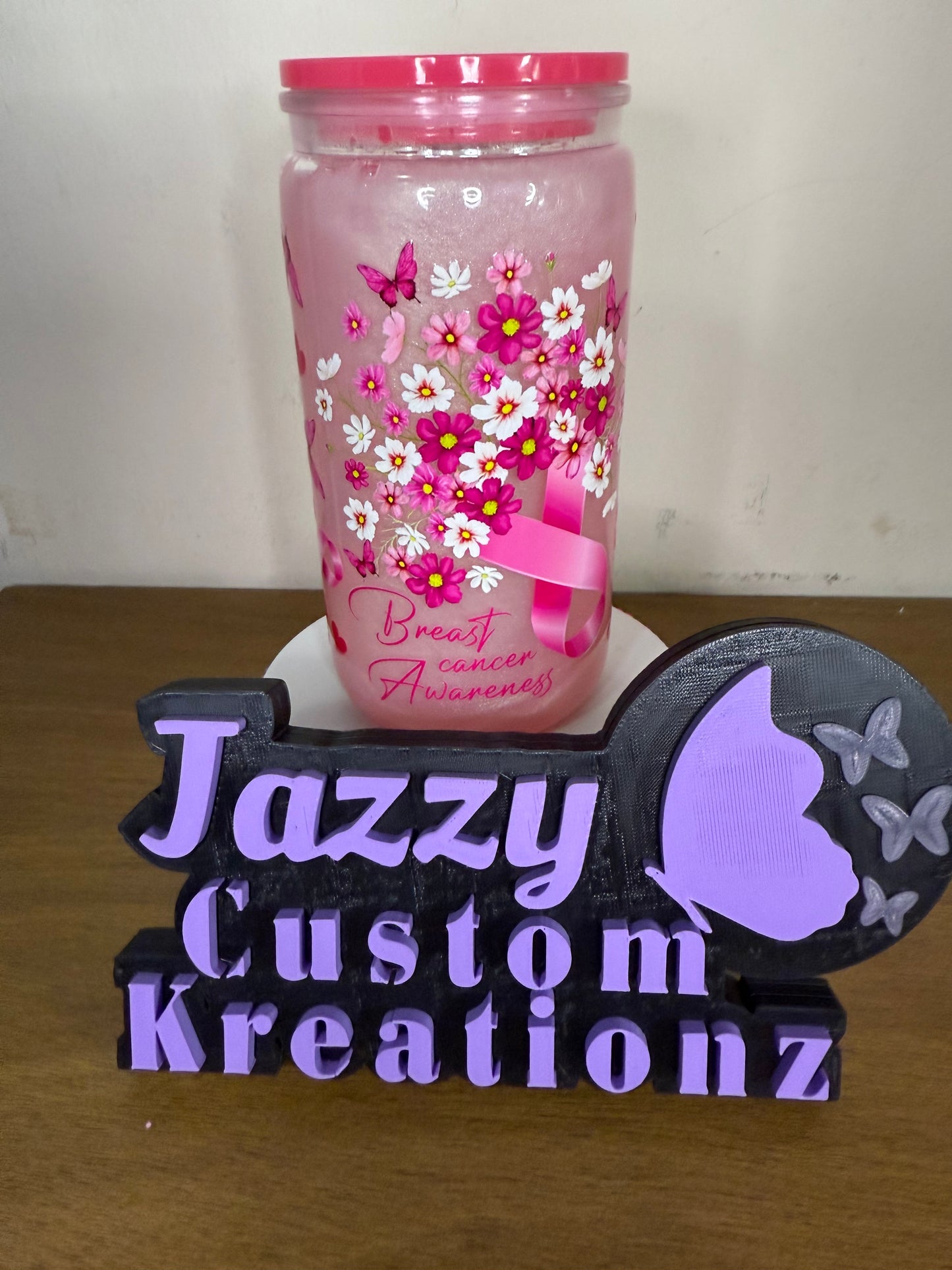 RTS 16oz Acrylic Breast Cancer Mica