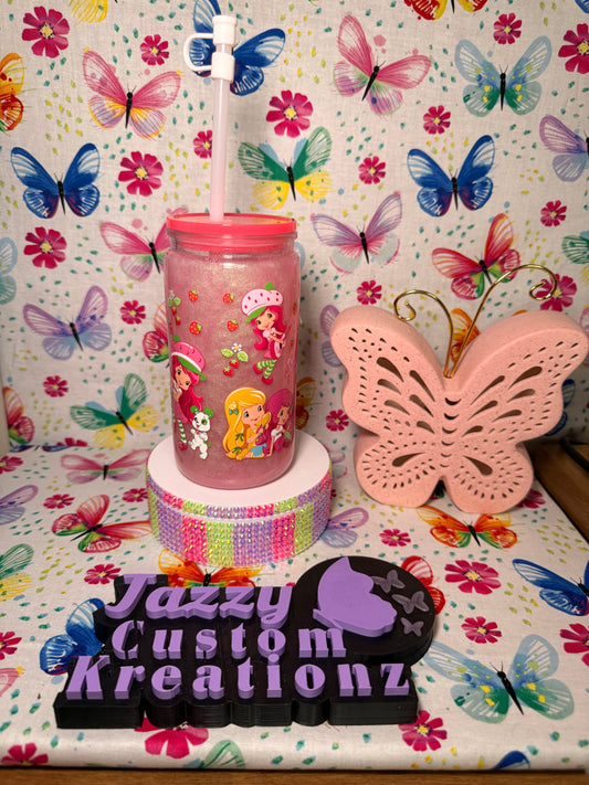 RTS 16oz Acrylic Strawberry Shortcake Mica