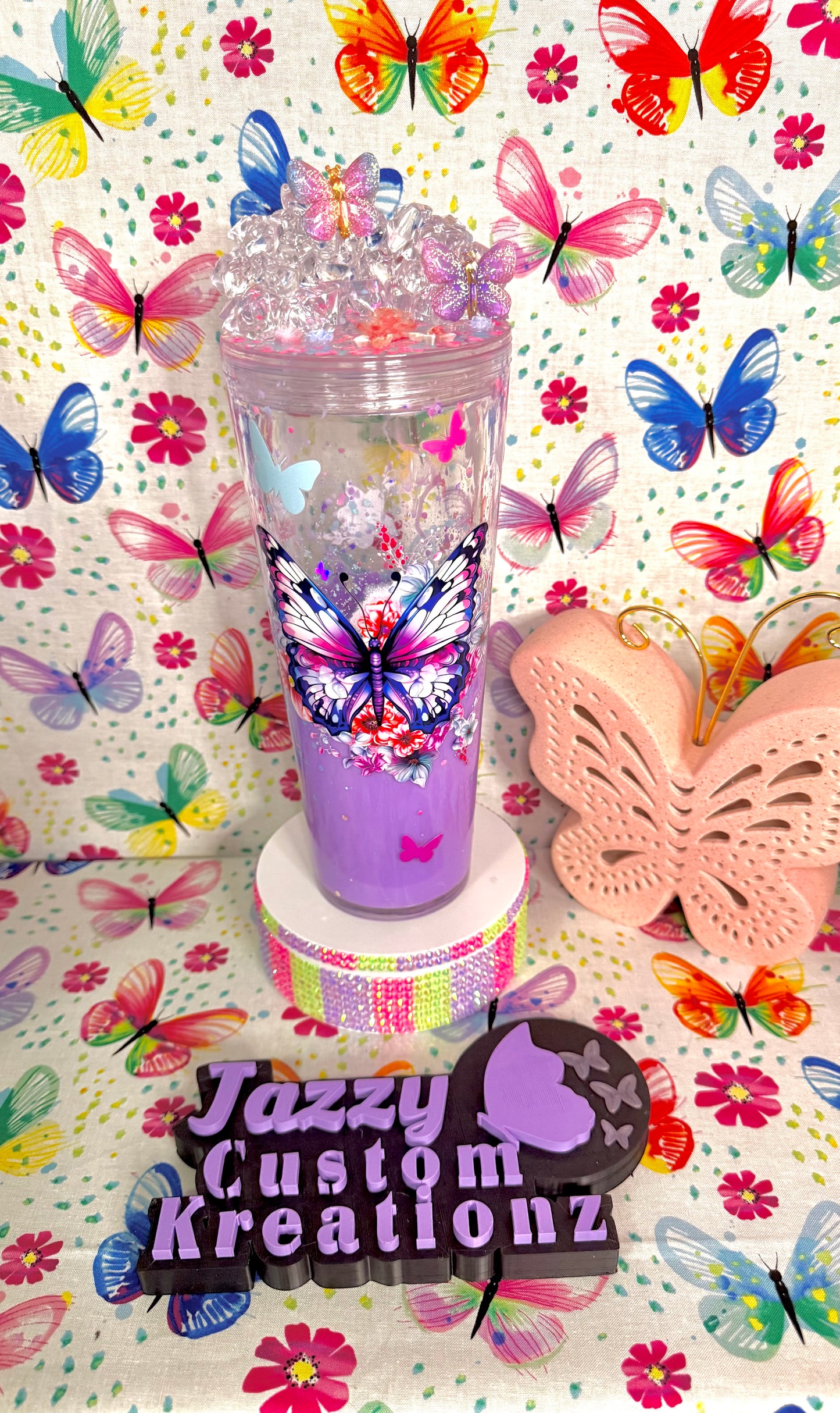 RTS 24oz Butterfly Lava With Custom Lid